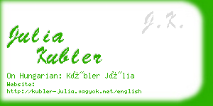 julia kubler business card